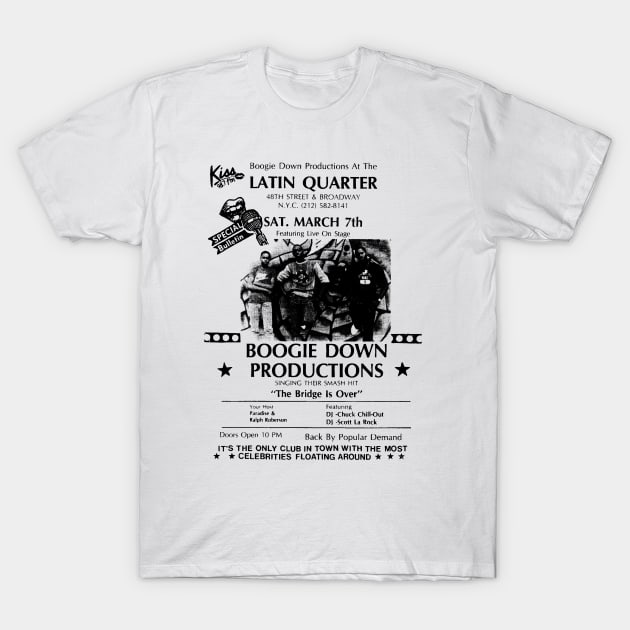 Live Hip Hop at the Latin Quarter Concert Flyer (1987) T-Shirt by Scum & Villainy